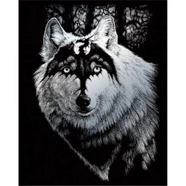 Dragon Wolf Silver Engraving A