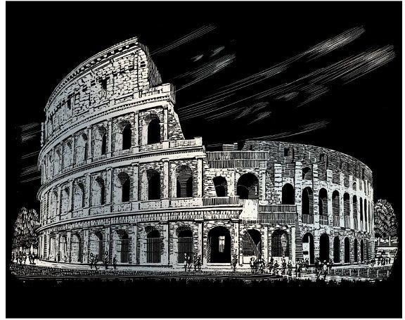 COLISEUM SILVER ENGRAVING ART