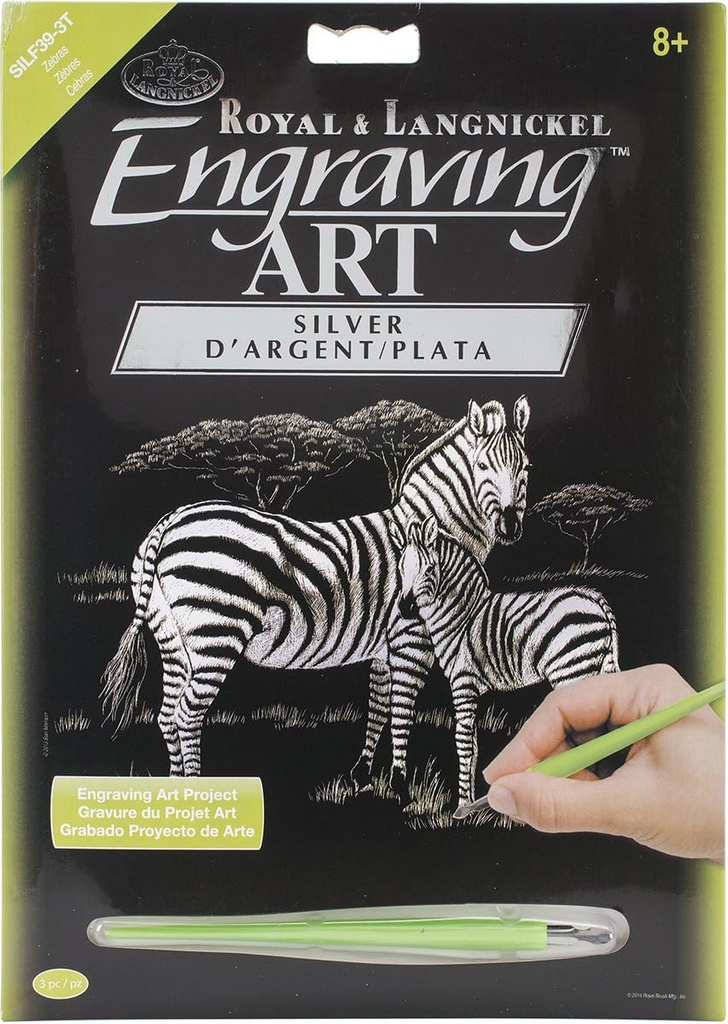 Zebras Silver Engraving Art