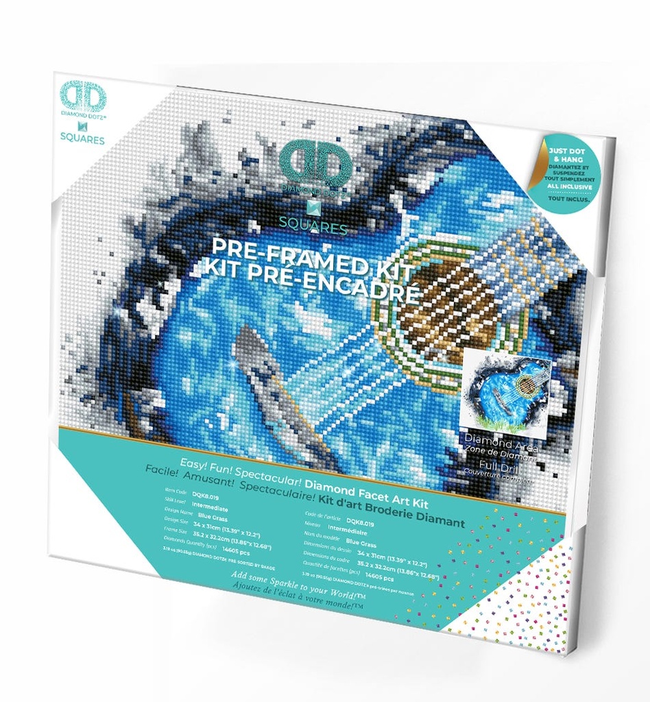 Dotting Diamond Set Blue Grass kit with frame 31.00 x 34.00 CM