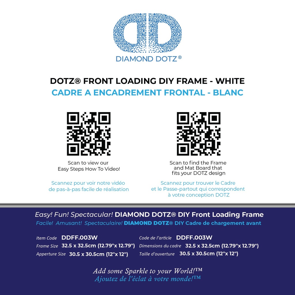 Front Loading Frame White 30.5 X 30.5Cm Diamond Dotz