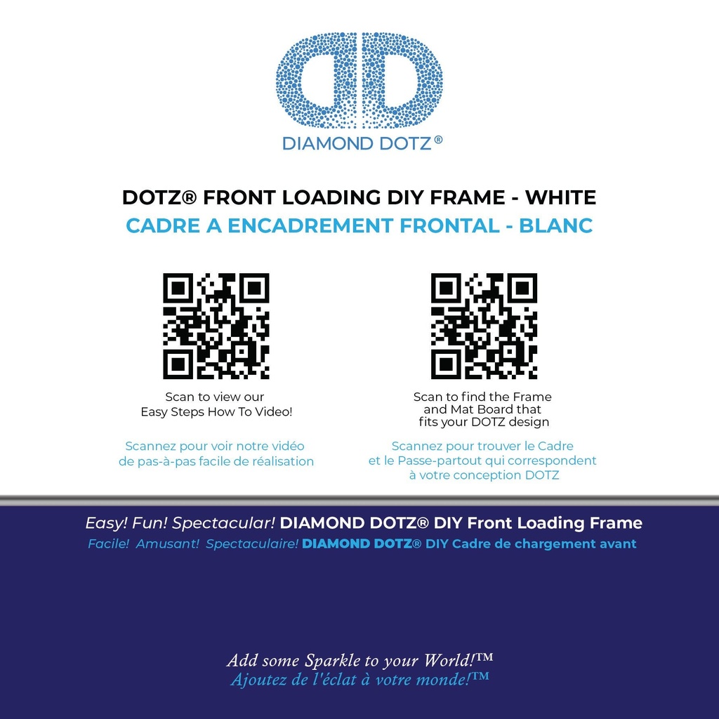 Front Loading Frame White 23 X 25Cm Diamond Dotz
