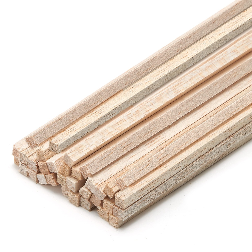 Balsa Wood Squared Shape 10cm X 3 X 3mm Packet of 20 pcs