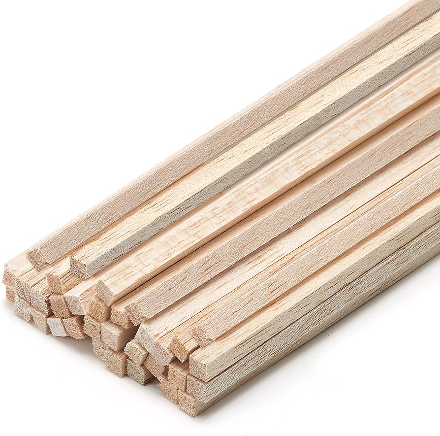 Balsa Wood Squared Shape 10cm X 4 X 4mm Packet of 20 pcs