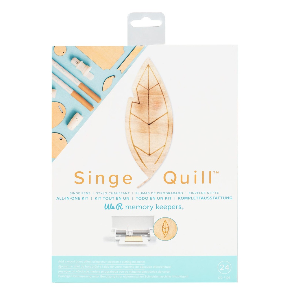 Tool - Wr - Quill - Singe Quill - Starter Kit - 1 Fine Tip Singe Pen, 1 Bold Tip Singe Pen, 18 Wood