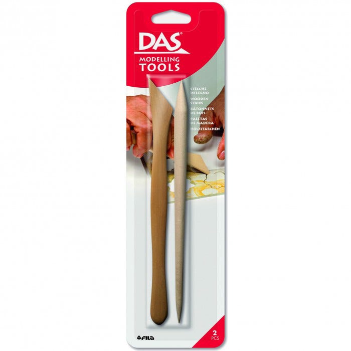Clay Wooden Spatulas blister card 2 pcs
