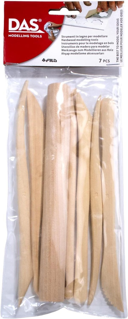 Clay Wooden Spatulas blister card 7 pcs