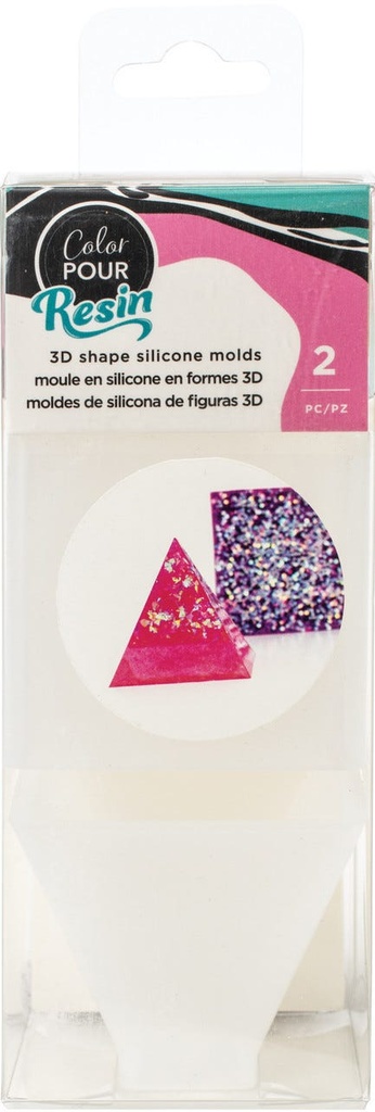 Mold - Ac - Color Pour Resin - Paper Weight - Cube And Pyramid (2 Piece)