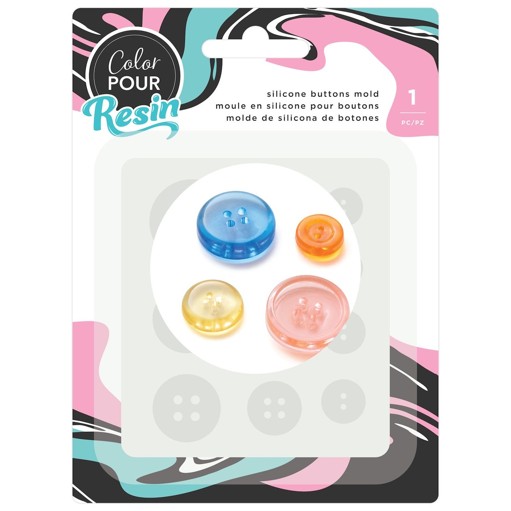 Medium - AC - Color Pour Resin - Buttons Mold