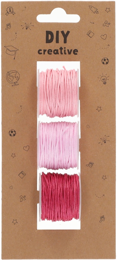 Raffia Paper Rope Set of 3 Shades Pink X 6M