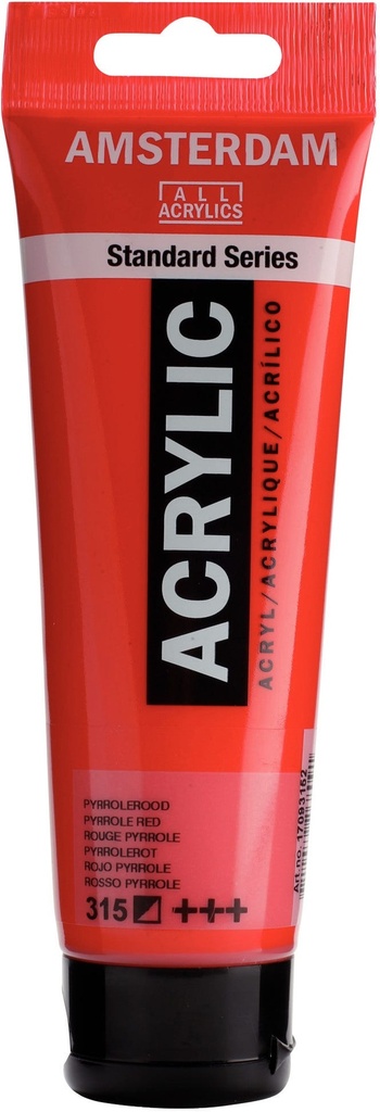 Amsterdam Standard Series Acrylic Tube 120 ml Pyrrole Red 315