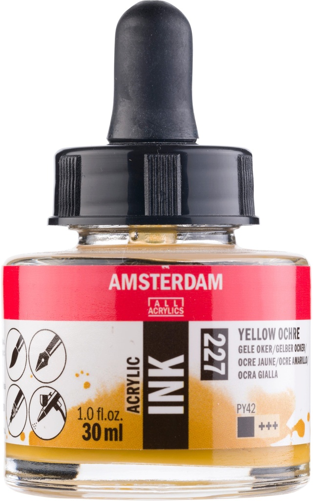 Amsterdam Acrylic Ink Bottle 30 ml Yellow Ochre 227