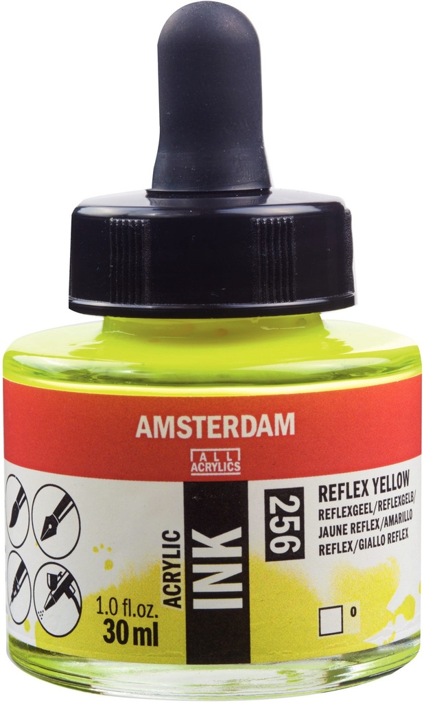 Amsterdam Acrylic Ink Bottle 30 ml Reflex Yellow 256