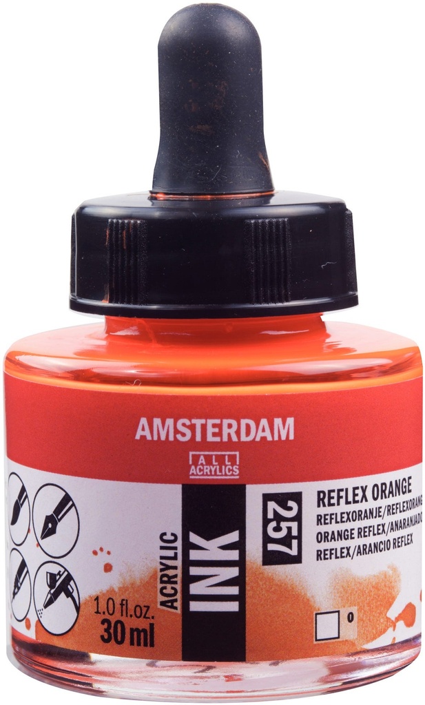 Amsterdam Acrylic Ink Bottle 30 ml Reflex Orange 257