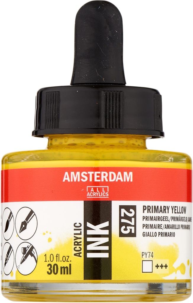 Amsterdam Acrylic Ink Bottle 30 ml Primary Yellow 275