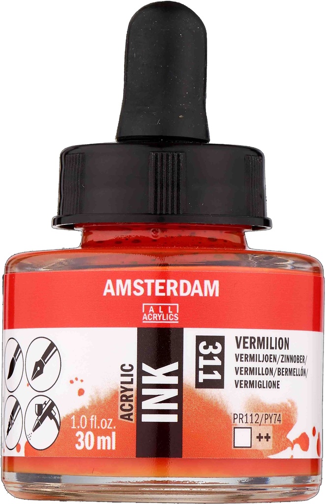 Amsterdam Acrylic Ink Bottle 30 ml Vermilion 311