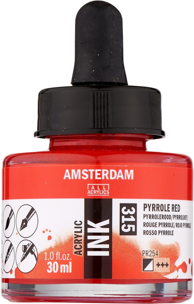 Amsterdam Acrylic Ink Bottle 30 ml Pyrrole Red 315