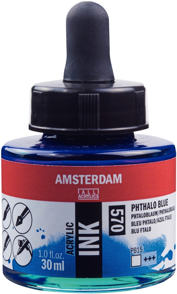 Amsterdam Acrylic Ink Bottle 30 ml Phthalo Blue 570
