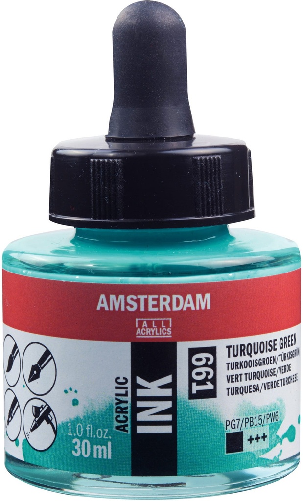 Amsterdam Acrylic Ink Bottle 30 ml Turquoise Green 661