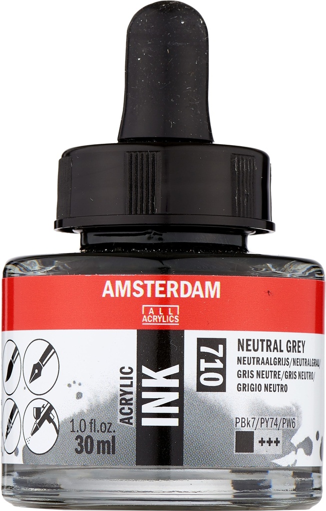 Amsterdam Acrylic Ink Bottle 30 ml Neutral Grey 710