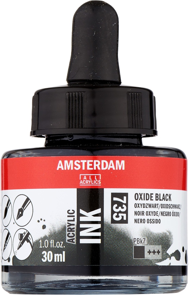 Amsterdam Acrylic Ink Bottle 30 ml Oxide Black 735