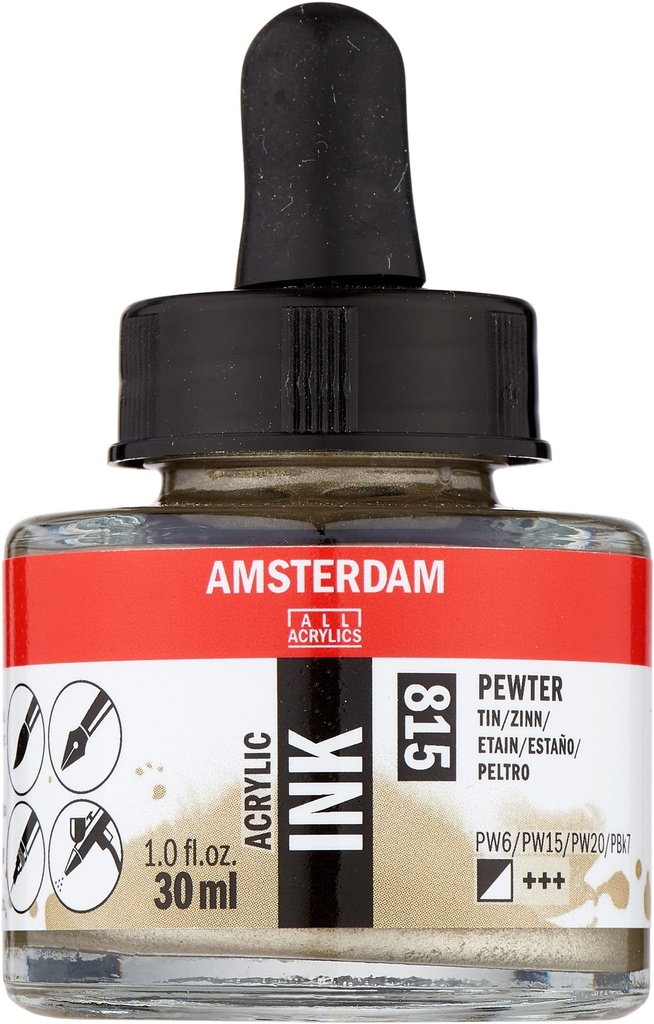Amsterdam Acrylic Ink Bottle 30 ml Pewter 815