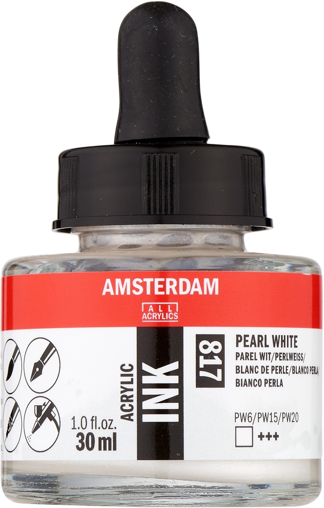 Amsterdam Acrylic Ink Bottle 30 ml Pearl White 817