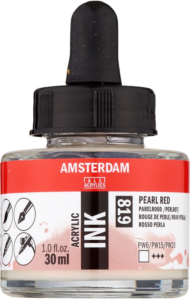 Amsterdam Acrylic Ink Bottle 30 ml Pearl Red 819