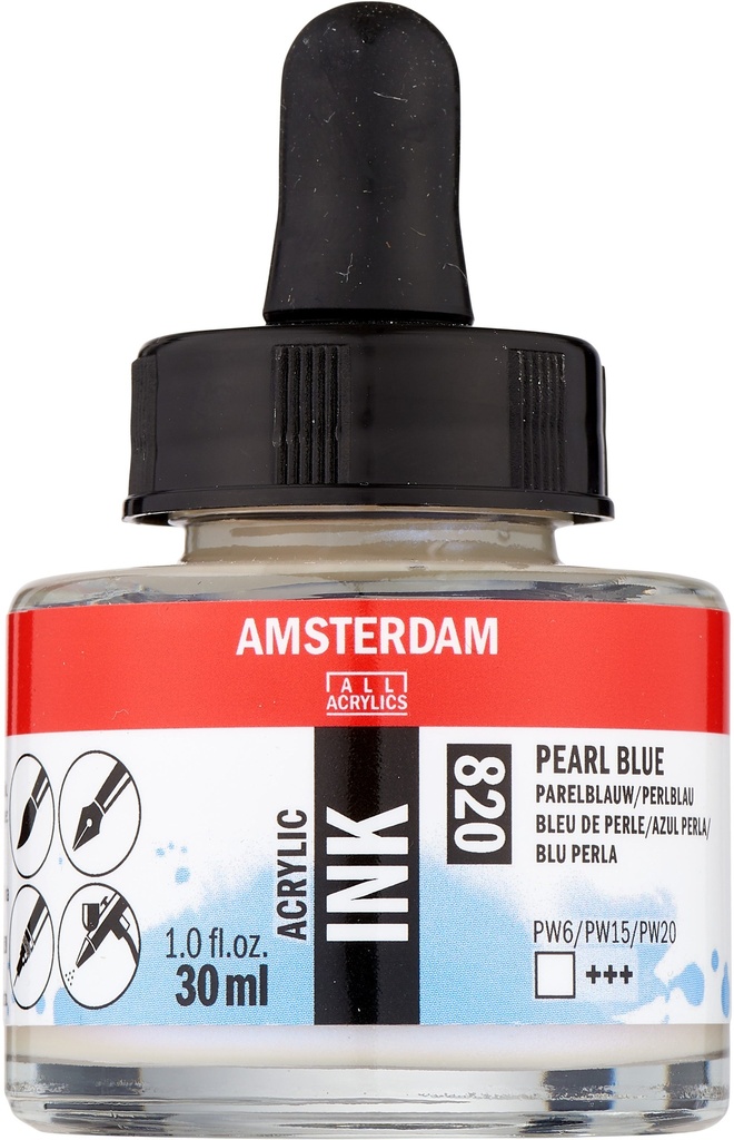 Amsterdam Acrylic Ink Bottle 30 ml Pearl Blue 820