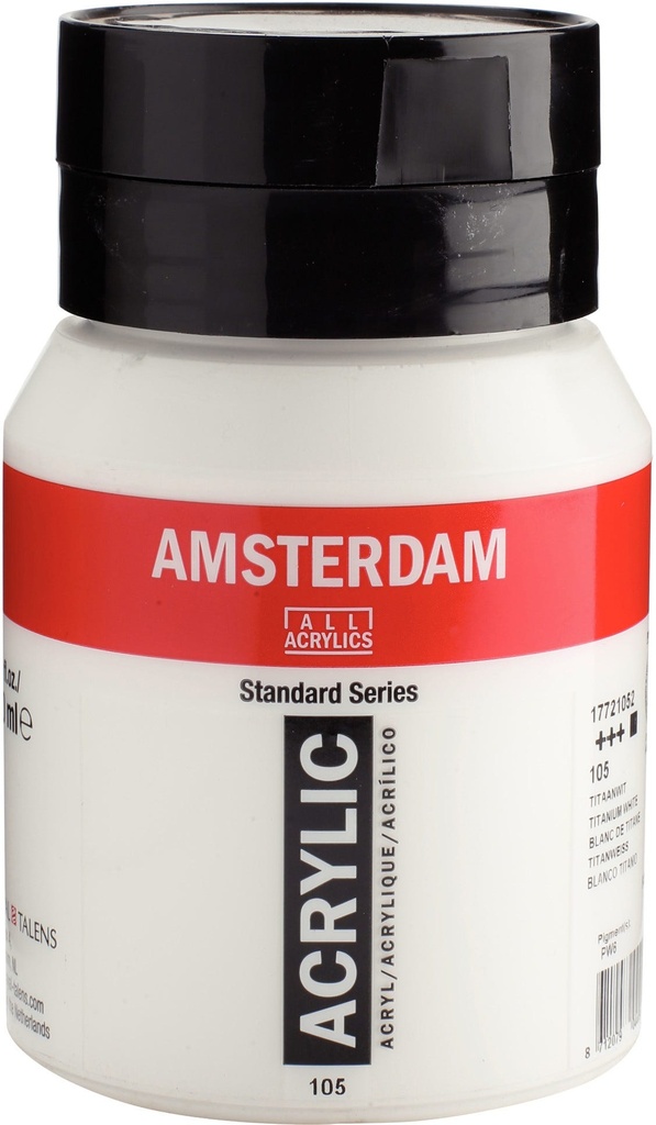 Amsterdam Standard Series Acrylic Jar 500 ml Titanium White 105
