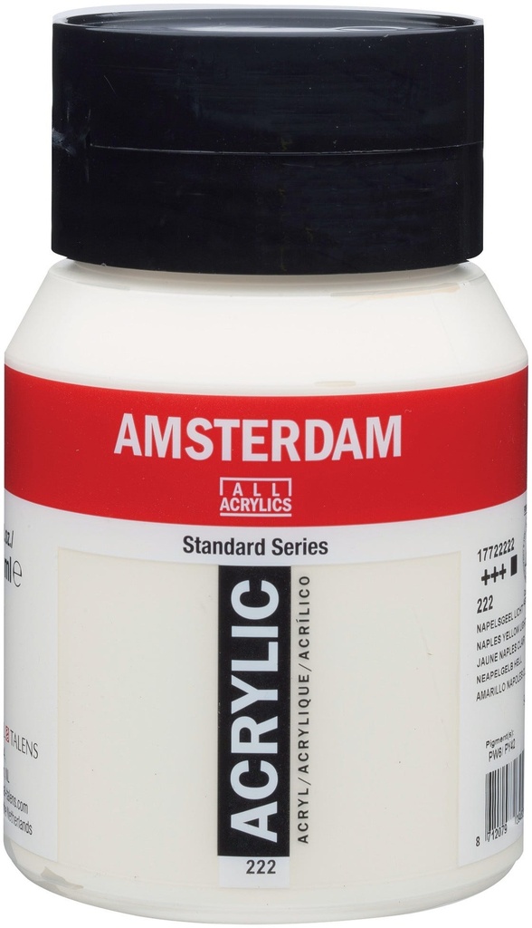 Amsterdam Standard Series Acrylic Jar 500 ml Naples Yellow Light 222