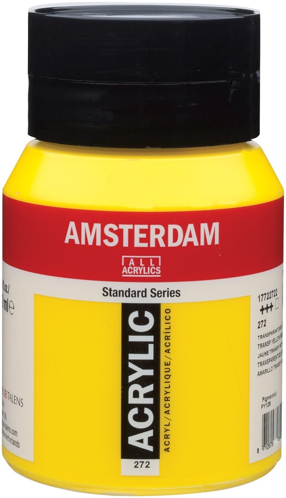 Amsterdam Standard Series Acrylic Jar 500 ml Transparent Yellow Medium 272