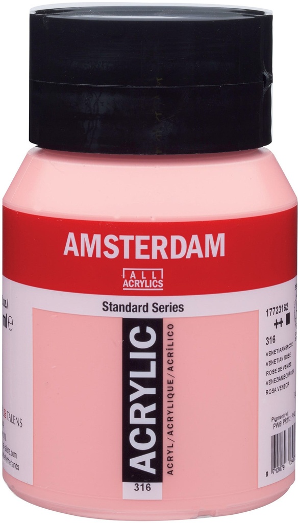 Amsterdam Standard Series Acrylic Jar 500 ml Venetian Rose 316