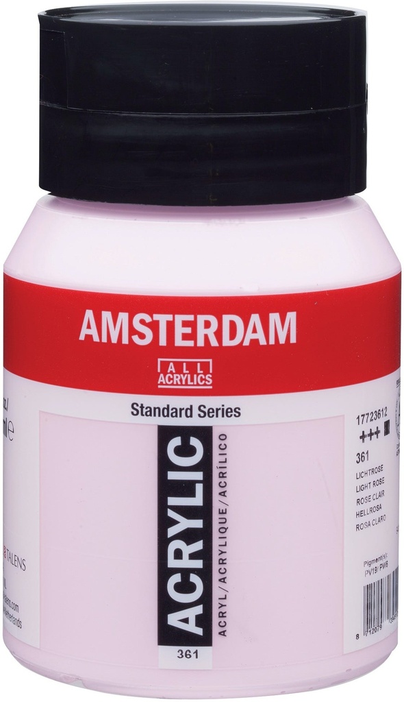 Amsterdam Standard Series Acrylic Jar 500 ml Light Rose 361