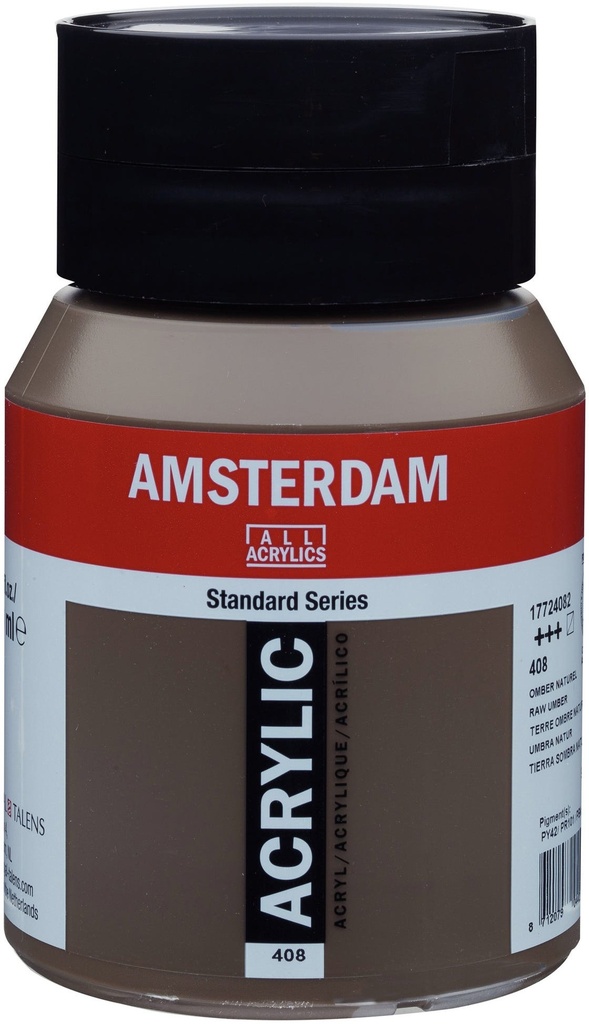Amsterdam Standard Series Acrylic Jar 500 ml Raw Umber 408