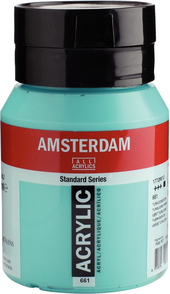 Amsterdam Standard Series Acrylic Jar 500 ml Turquoise Green 661