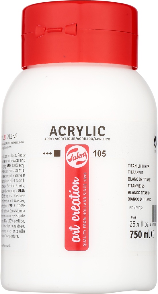 Talens Art Creation Acrylic color Jar 750 ml Titanium White 105