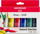 Amsterdam Standard Series acrylic paint general selection set | 6 x 20 ml