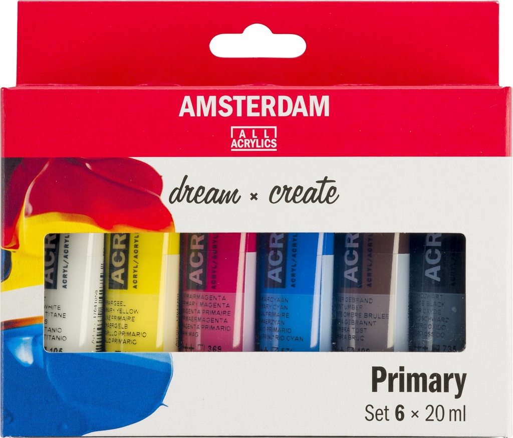 Amsterdam Standard Series acrylic paint primary set | 6 x 20 ml
