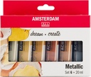 Amsterdam Standard Series acrylic paint metallic set | 6 x 20 ml