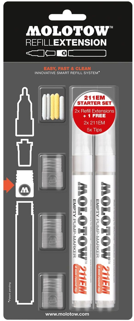 Refill Extension 211Em Blister Rectangle Molotow