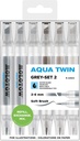 Twin Marker Aqua Twin 1mm/2-6mm Wallet Basic-Set 2 6 Pcs. Molotow Mo729304