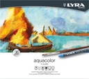 Metal Case Aquacolor 24 Assorted Watercolour Wax Pastels