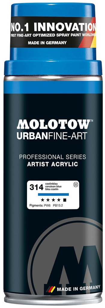 Spray UFA Artist Acrylic 400ml #314 CerulEAn Blue Molotow