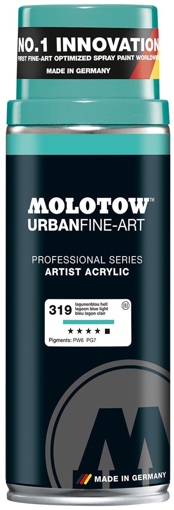 Spray UFA Artist Acrylic 400ml #319 Lagoon Blue Light Molotow
