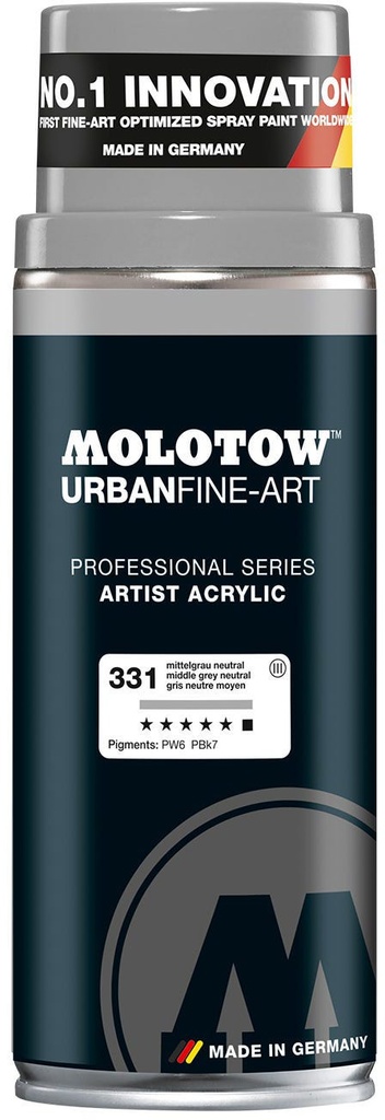 Spray UFA Artist Acrylic 400ml #331 Middle Grey Neutral Molotow