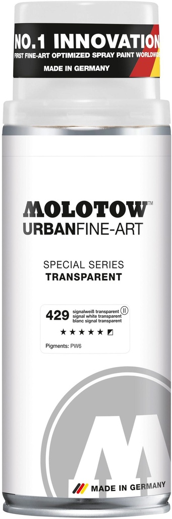 Spray UFA Transparent 400ml #429 Signal White Transparent Molotow