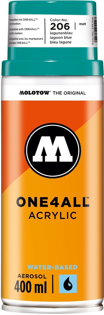 Spray One4All Acrylic 400ml #206 Lagoon Blue Molotow