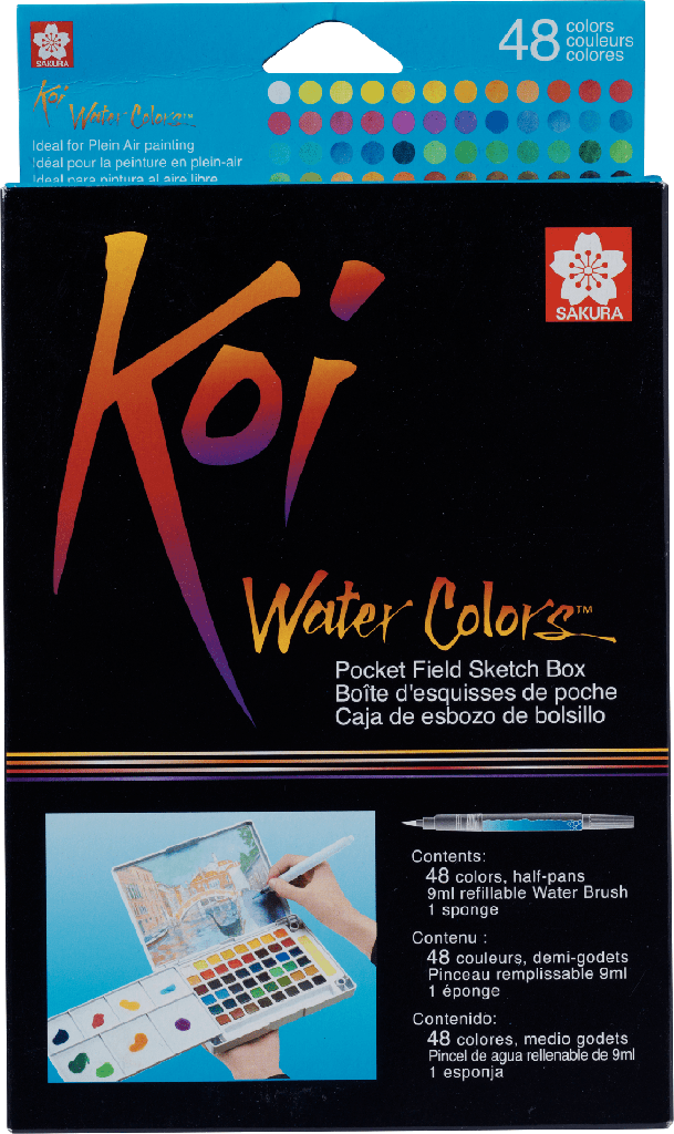 Koi Watercolours Sketch Box Set Of 48 Colors Sakura