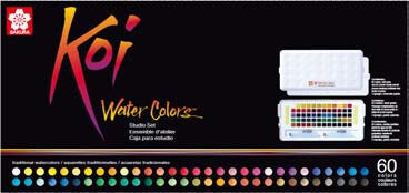 Koi Studio Set Solid Watercolor Set Of 60 Colors Sakura